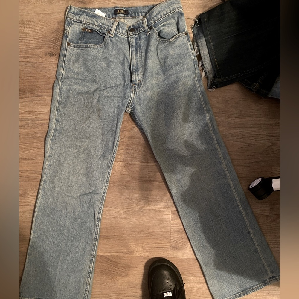 Blue washed Flared Polo Jeans size 29